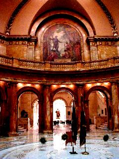 Click for detail - John
            Eliot Preaching to the Indians in Main Rotunda, State House,
            Boston, MA (photo by A.R.Miller)