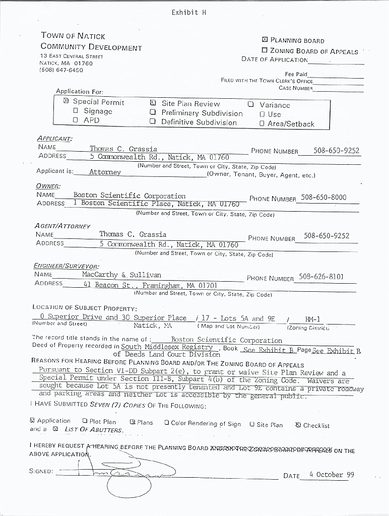 BSCHelipadApp2007_15ExhibH Exhibit H - Original Application (October 9, 1999)