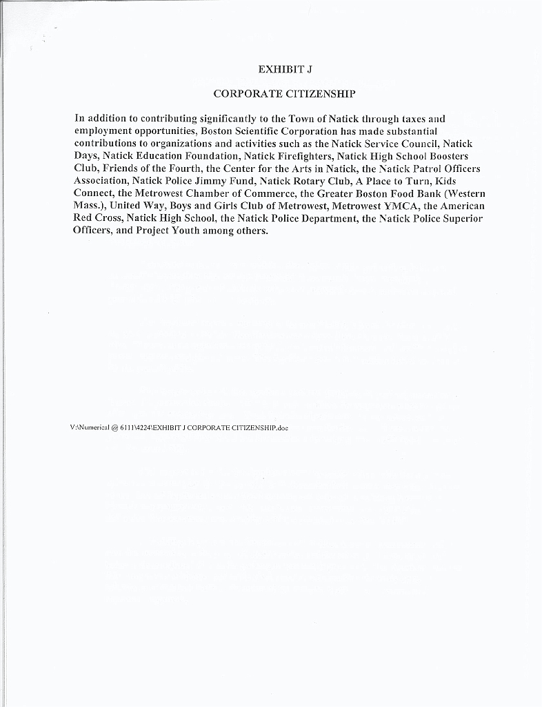 BSCHelipadApp2007_25ExhibJ Exhibit J - Corporate Citizenship