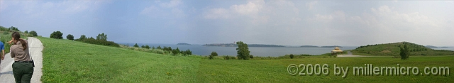 060727SpectacleIslandPanorama1 I used PhotoSuite 7 to create this panorama from five separate, hand-held photographs. (HINT: Tap the Z-key twice for full Zoom. Then use the left- and right-arrow keys or slide the scroll button to scan across the full-sized panoramic image.)
