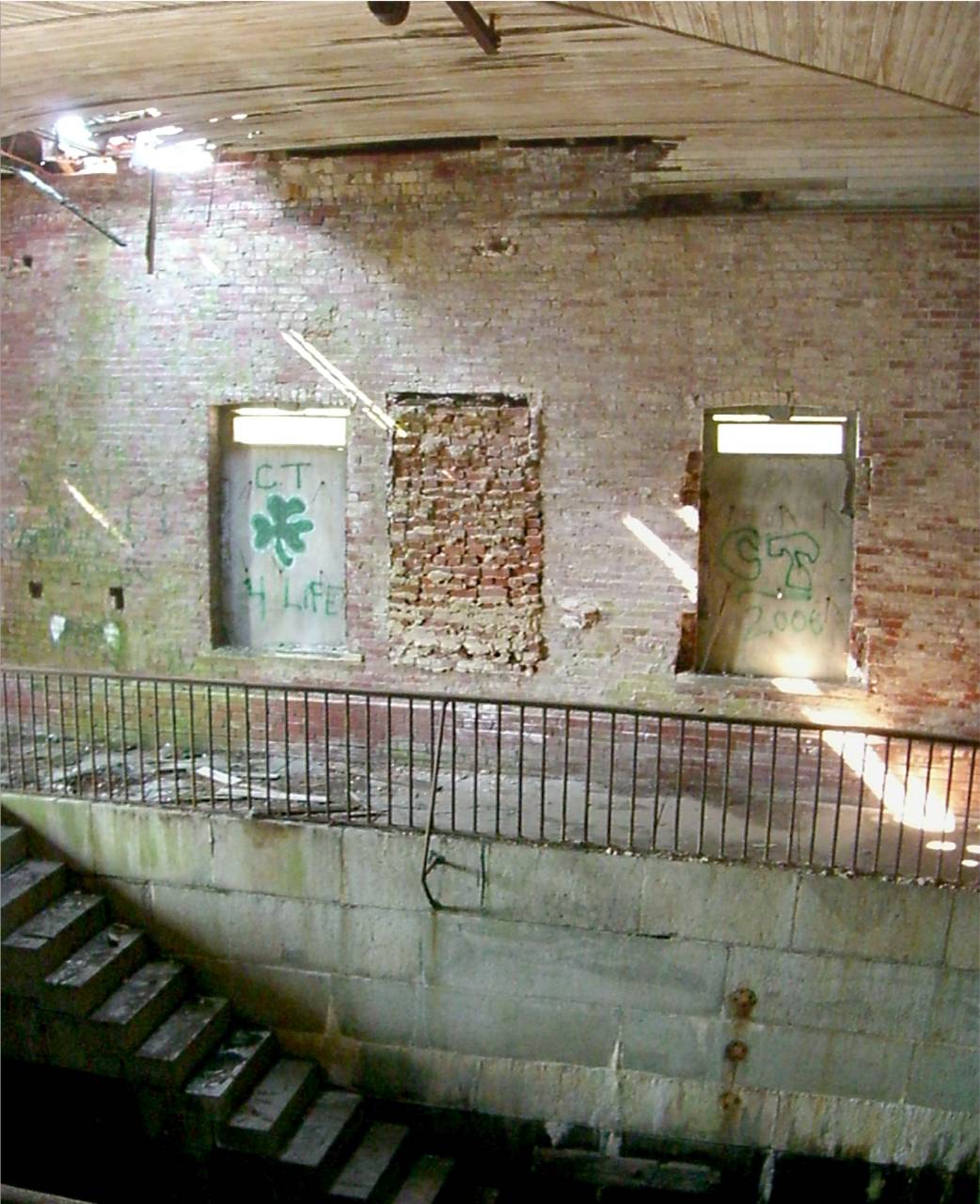 Cochituate Gate House
      (inside, looking north)